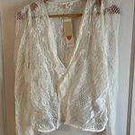 Maje Lace Overlay Blouse Medium Cream Ecru Photo 0