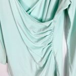Soft Surroundings Soft Surroungings Womens Faux Wrap Top Aqua Light Blue Shirt Long Sleeve Large Photo 2