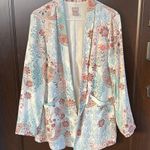 Chico's Like New Floral Twill Jacket Top Size Large Photo 4