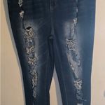 Elite Jeans Trendy Distressed Dark Blue Women's Jeans Photo 2