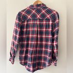 BDG Urban Outfitters Red and Blue Plaid Flannel Button Down 100% Cotton Photo 3