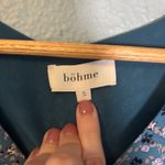 Böhme Floral Print Midi Dress Blue Button Front Slit Cottagecore Women's‎ Small Photo 2