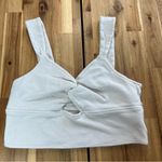 Madewell XL White Textured Twist Front Crop Tank Top Photo 1