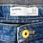 ZARA TRF Denim Distressed Ripped Jeans Cuffed Hem Medium Wash Women's Size 8 Photo 4