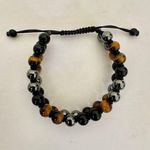 Tigers eye, onyx and hematite triple protection bracelet Photo 2