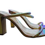 Steven by Steve Madden Pink Iridescent Strappy Block Heel Sandals Square Toe 9 Photo 3