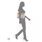 Fossil  Emma Tote Beige White Heart Print Leather Trim Key Charm Laptop Bag Purse Photo 7