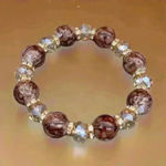Champagne Brown Glass Beaded Bracelet Tan Photo 3