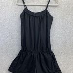 love on a hanger  Women's Romper Solid Black Shorts Sleeveless Size Medium Cotton Photo 0