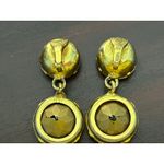 VTG Chunky Rhinestone Clip On Earrings Gold Tone Prom Homecoming Bling Glam Photo 1