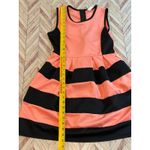 Beautees Coral Black Striped Fit Flare Dress Juniors 14 Retro Glam Party Peach Orange Photo 6