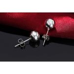 Boutique NEW Rhodium 925 Sterling Silver Ball Stud Earrings Classic Round‎ Sphere, 6mm Photo 7