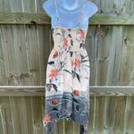 Angie 00’s  asymmetrical smocked top floral mini dress Photo 2