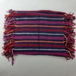 Dillard's Soft Striped Fringed Acrylic Infinity Scarf in Fuchsia Navy Orange Blue Photo 1