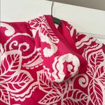 Jones New York  White and Pink Button Down Hoodie with Pockets Photo 8