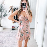Reformation Light Pink Floral Mini Dress Photo 13