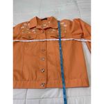 Blaine Trump Orange Floral Machine Embroidered Vine Yolk Collared Jacket Womens Size L Photo 5