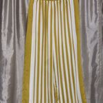 Modern Works Striped Polyester Poplin Satin wide-leg Pant Pockets Mustard White Photo 0