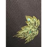 Quacker Factory Fall Leaves Embellished Button Front Cardigan Black 1X Photo 2