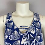 Handmade‎ Sheath Dress Blue Shell Print Sleeveless Unique V Photo 9