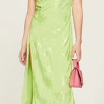 For Love & Lemons  Ilana Midi Satin Slip Dress $239 NWT Size XS in Green Revolve Photo 0