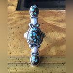 Royston Blue Horizon Turquoise Sterling Silver Pearl Ring Size 7 Photo 8