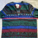 Leslie Belle tropical 80s retro blazer. Blue Size 10P Photo 9