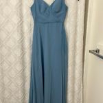Azazie  Steel Blue Bridesmaid Dress Photo 3