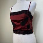 Goth Burgundy Lace Trim Crop Top size XS Red Photo 5
