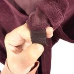 Vintage Y2K Omgirl Velvet Hooded Long Sleeve Top Burgundy Size Small Red Photo 4