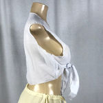 Zuliana Size XL White Front Tie Sleeveless Crop Top. Made in USA. New Tags Photo 1