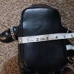 Black Faux Leather Chain Bear Purse Silver Photo 10