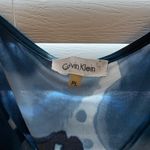 Calvin Klein  Abstract Blue Sleeveless Blouse Photo 3