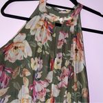 Bellambia L Maxi Dress Silk Blend Green Floral Halter Neck Size L Photo 6