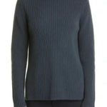 Vince | Cashmere and Wool Ribbed Wide Crewneck Sweater in Tide Pool Sz. XS Photo 0