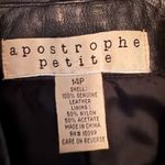 Apostrophe  Black Business Soft Leather Women's Casual Blazer Size 14P Photo 15