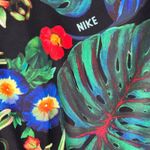 Nike  Crop Sweatshirt‎ Womens S Black Floral Parrot Tropical Print Athleisure Photo 4