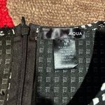 AQUA Plaid Gingham Print Black and White Short Sleeve Ruffle Dress Size Medium Photo 2