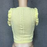 ZARA  Yellow Crop Top with Ruffled Straps and Square Neckline Sz S Photo 3