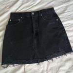 AGOLDE Quinn black denim distressed mini Jean skirt 28 Photo 14