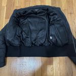 Bebe Y2K size medium black cropped puffer jacket missing fur Rhinestone logo Photo 4