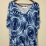 Belle Kim Gravel Maxi Dress Women 2X Blue Tie Dye T Photo 3
