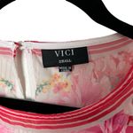 VICI Long Sleeve Sheer Floral Women’s Blouse Pink White Size Small Photo 5