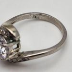 Fragrant Jewels April Birthstone Silver Tone CZ Bypass Ring (9) Photo 6