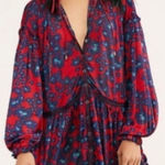 Free People Love Letter Tunic Top Mini Dress Merlot Combo Size Medium Photo 0
