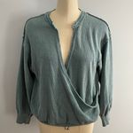 We The Free / Free People Anyway Wrap Tee- Deep Teal- Oversized- Size Medium Photo 2