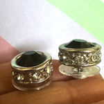 White House | Black Market  silver tone black faceted stud earrings Photo 7