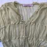 Revolve Hansen & Gretel Ithica Sheer Gold Detail Crop Top in Citron Green - Size Small Photo 6