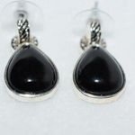 Unique Vintage Vintage Chic Napier 1970's silver tone black polished stud/post Earrings Photo 0
