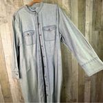 J. Peterman Size 20 Denim Button Front 3/4 Sleeve Dress w/Chest & Hand Pockets Blue Photo 2